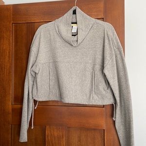 L*Space Cowl Neck Pullover — Size Small — Heather Grey/Taupe— Gently Worn